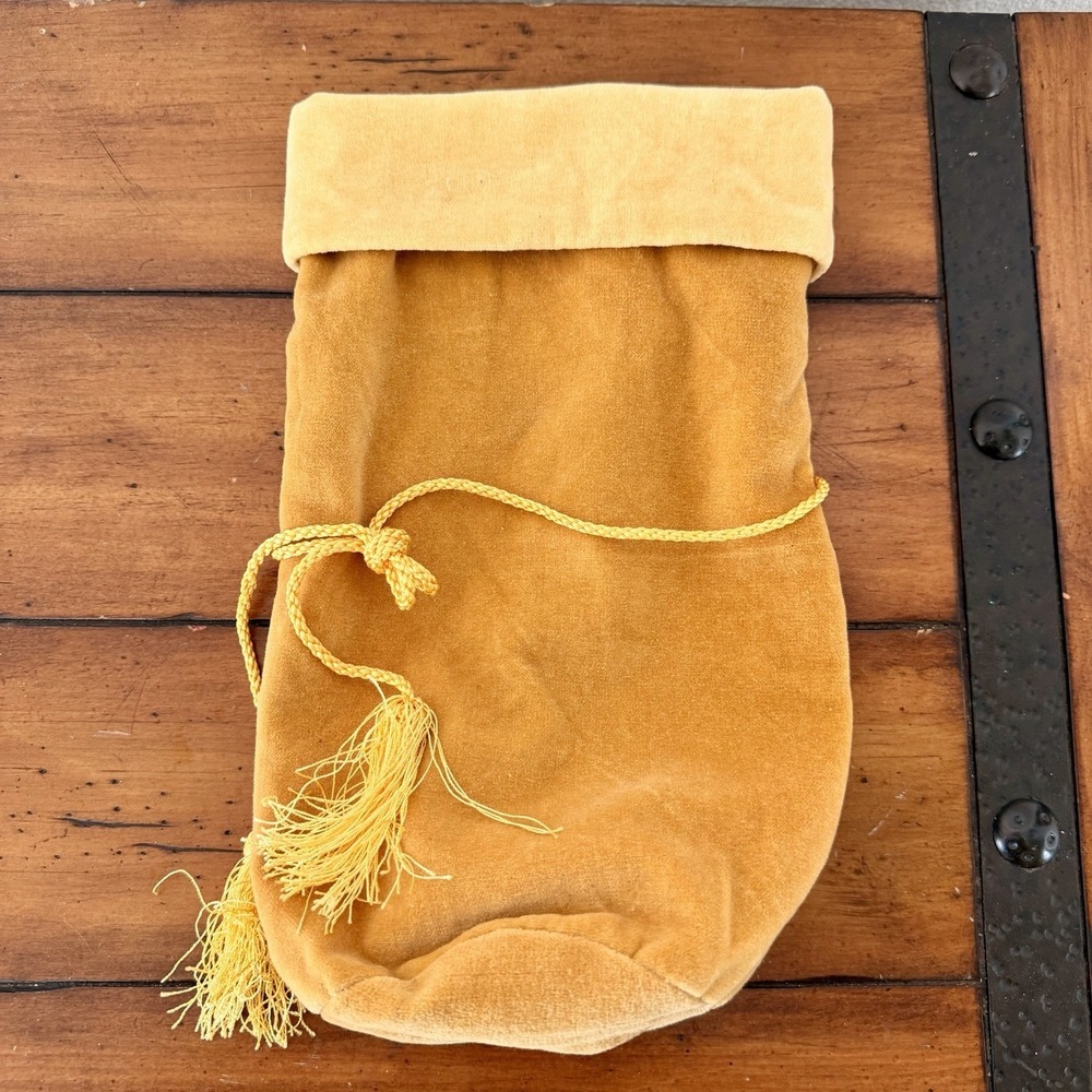 Wine Bottle Carrier Gift Bag Tote Tassels Pottery Barn Yellow‎